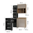 Ver imagem 6 de Cozinha Compacta 4 Peças com Bancada Mesa Gourmet Armário com Nicho Balcão 80cm Mel Luciane Móveis