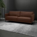 Ver imagem 1 de Sofá Decorativo Karine 4 Lugares Sala de Estar 270cm Pés em Aço Couro Marrom Chocolate G88 - Gran Be