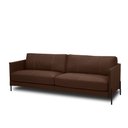 Ver imagem 2 de Sofá Decorativo Karine 4 Lugares Sala de Estar 270cm Pés em Aço Couro Marrom Chocolate G88 - Gran Be