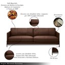 Ver imagem 3 de Sofá Decorativo Karine 4 Lugares Sala de Estar 270cm Pés em Aço Couro Marrom Chocolate G88 - Gran Be