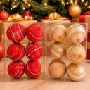 Ver imagem 2 de Bolas de Natal para Decoração de Árvore Kit 24 Plástico Vermelha e Dourada Outras Marcas