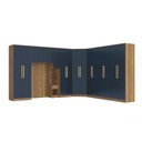 Ver imagem 2 de Guarda Roupa Quarto Modulado Solteiro Adapt  8 Peças Nogueira/Azul Profundo 397cm x 341cm - Kappesberg