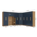 Ver imagem 4 de Guarda Roupa Quarto Modulado Solteiro Adapt  8 Peças Nogueira/Azul Profundo 397cm x 341cm - Kappesberg
