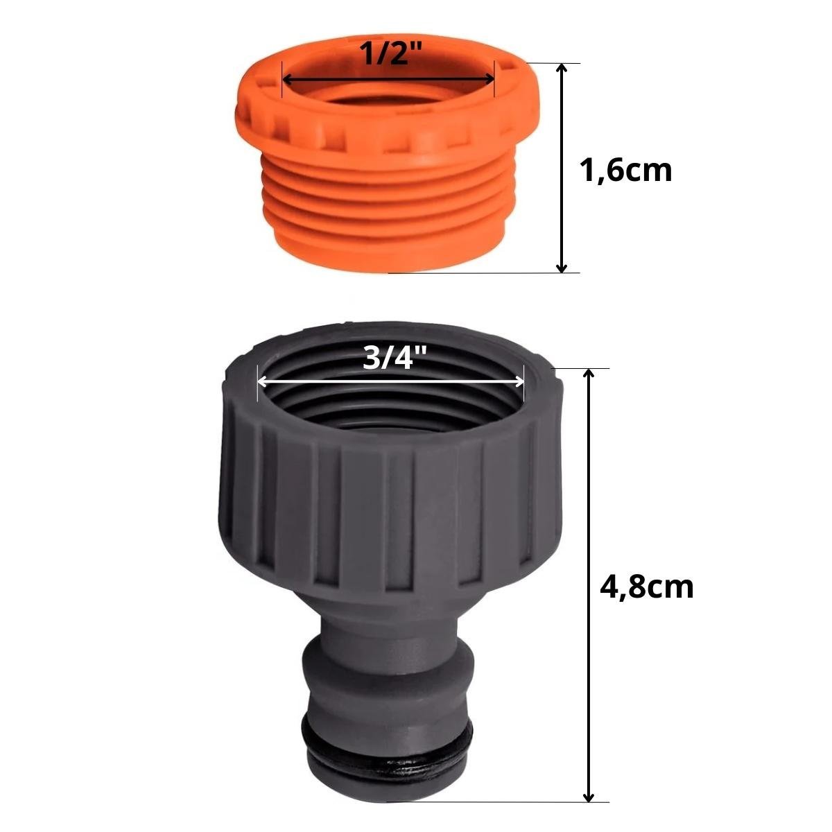 Engate Rápido Para Mangueira De 1/2" Polegada + Bico P/ Torneira Engate Rápido Tramontina Kit 05 Un - 4