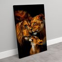 Ver imagem 2 de Quadro Decorativo Família Leão Leoa com Um Filhote Sala Quarto Casa Escritório