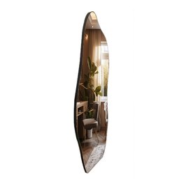 Espelho Orgânico Moldura em Couro 150x60 E06 Corpo Inteiro Quarto Grande Moderno Luxo Couro Preto - 7