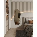 Ver imagem 1 de Espelho Orgânico Moldura em Couro 150x60 E06 Corpo Inteiro Quarto Grande Moderno Luxo Couro Preto