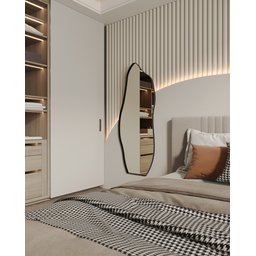 Espelho Orgânico Moldura em Couro 150x60 E06 Corpo Inteiro Quarto Grande Moderno Luxo Couro Preto - 2