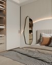Ver imagem 2 de Espelho Orgânico Moldura em Couro 150x60 E06 Corpo Inteiro Quarto Grande Moderno Luxo Couro Preto