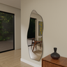 Espelho Orgânico Moldura em Couro 150x60 E06 Corpo Inteiro Quarto Grande Moderno Luxo Couro Preto - 6
