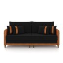 Ver imagem 3 de Sofá 3 Lugares Living 212cm Pé Madeira Valença Nozes/veludo K01 - D\'rossi Cor Preto