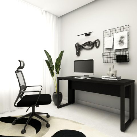 Mesa Escrivaninha P/ Estudos Pé Metal 150cm X 60cm F5 Office
