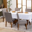 Ver imagem 3 de Kit Capas Cadeira Jantar Lisa Ajustável com Elástico 04 Pçs - Protetora para Cinza