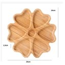 Ver imagem 6 de PETISQUEIRA EM BAMBU 7 DIVISORIAS ECOLOFGICA CORACAO APERITIVOS FRUTA QUEIJO AMENDOIM 24CM