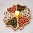 Ver imagem 3 de PETISQUEIRA EM BAMBU 7 DIVISORIAS ECOLOFGICA CORACAO APERITIVOS FRUTA QUEIJO AMENDOIM 24CM