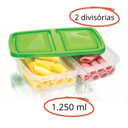 Kit 9 Porta Frios com 2 Divisórias Pote Multiuso 1250 Ml Cores Sortidas Ercaplast 1782 - 3