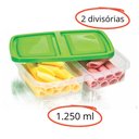 Ver imagem 3 de Kit 9 Porta Frios com 2 Divisórias Pote Multiuso 1250 Ml Cores Sortidas Ercaplast 1782