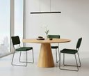 Ver imagem 2 de Cadeira de Jantar Minimalista Roma Linho Verde Base Aço Preto - Ooca Móveis