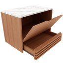 Ver imagem 3 de Gabinete de Banheiro 60 Cm 1 Porta 1 Gaveta Sâmia Amêndoa/mármore Branco