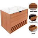 Ver imagem 2 de Gabinete de Banheiro 60 Cm 1 Porta 1 Gaveta Sâmia Amêndoa/mármore Branco