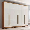 Ver imagem 6 de Guarda-roupa Casal New Jade 6 Portas 3 Gavetas Cinamomo/off