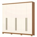 Ver imagem 1 de Guarda-roupa Casal New Jade 6 Portas 3 Gavetas Cinamomo/off