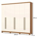 Ver imagem 2 de Guarda-roupa Casal New Jade 6 Portas 3 Gavetas Cinamomo/off