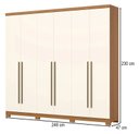 Ver imagem 2 de Guarda-roupa Casal New Jade 6 Portas 3 Gavetas Cinamomo/off