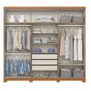 Ver imagem 3 de Guarda-roupa Casal New Jade 6 Portas 3 Gavetas Cinamomo/off