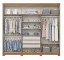 Ver imagem 3 de Guarda-roupa Casal New Jade 6 Portas 3 Gavetas Cinamomo/off