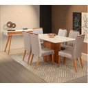 Ver imagem 1 de Mesa de jantar + 6 Cadeiras Milão tampo 180 cm Champagne