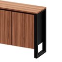 Ver imagem 2 de Aparador Balcão Armário Baixo para Escritório 3 Portas MDF 136cm Nogal com Preto F5 Office