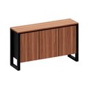 Ver imagem 3 de Aparador Balcão Armário Baixo para Escritório 3 Portas MDF 136cm Nogal com Preto F5 Office