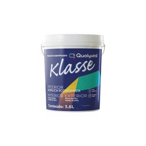 Tinta Acrílica Fosca Klasse Interior Branca 3,6 L Qualyvinil