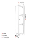 Ver imagem 4 de Armário Roupeiro de Aço 3 Portas 