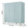 Guarda Roupa 3 Portas + Comoda 3 Sapateira Menta Acetinado - 2