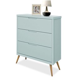 Guarda Roupa 3 Portas + Comoda 3 Sapateira Menta Acetinado - 5