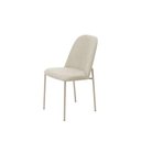 Ver imagem 3 de Conjunto de Jantar Mesa Redonda com Vidro Arcádia 4 Cadeiras Lucille - Champanhe C/ Off White -