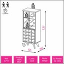 Ver imagem 2 de Adega Retrô com Cristaleira Portas de Vidro 100% MDF C711 Dalla Costa