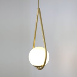 Lustre Pendente Jabuticaba Gota Globo de Vidro - Dourado - 4