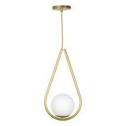 Lustre Pendente Jabuticaba Gota Globo de Vidro - Dourado - 1