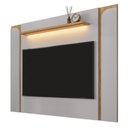 Ver imagem 2 de Painel Suspenso Maresias Sala Tv até 75 Polegadas Off White/cinamomo