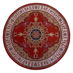Tapete Classico Oriental 2m Redondo Vermelho Tipo Persa - 1