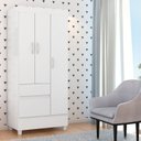 Ver mais imagens de Guarda-Roupa Infantil 3 Portas Pingo Branco/Rosa