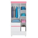 Ver imagem 4 de Guarda-Roupa Infantil 3 Portas Pingo Branco/Rosa