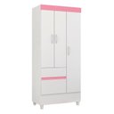 Ver imagem 2 de Guarda-Roupa Infantil 3 Portas Pingo Branco/Rosa