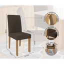 Ver imagem 3 de Conjunto Sala de Jantar Sophia 95x95 Tampo Mdf/vidro 4 Cadeiras Maia Cimol Nature/offwhite/mascavo