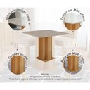 Ver imagem 4 de Conjunto Sala de Jantar Sophia 95x95 Tampo Mdf/vidro 4 Cadeiras Maia Cimol Nature/offwhite/mascavo