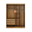 Ver imagem 5 de Modulado Closet Completo 9 Portas 6 Gavetas - Rizon-Cumaru/Fendi - Móveis Novo Horizonte
