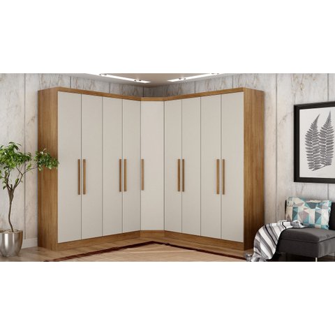 Modulado Closet Completo 9 Portas 6 Gavetas - Rizon-Cumaru/Fendi - Móveis Novo Horizonte